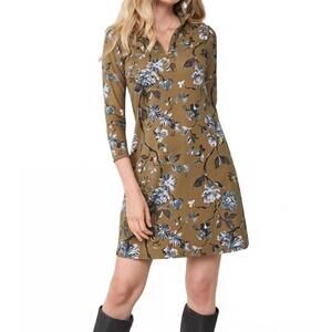 NEW SPARTINA 449 nora half-zip dress in maritime forest rose vine